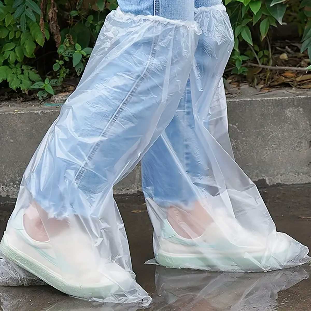 Wegwerp overschoenen plastic hoog model - Afbeelding 6