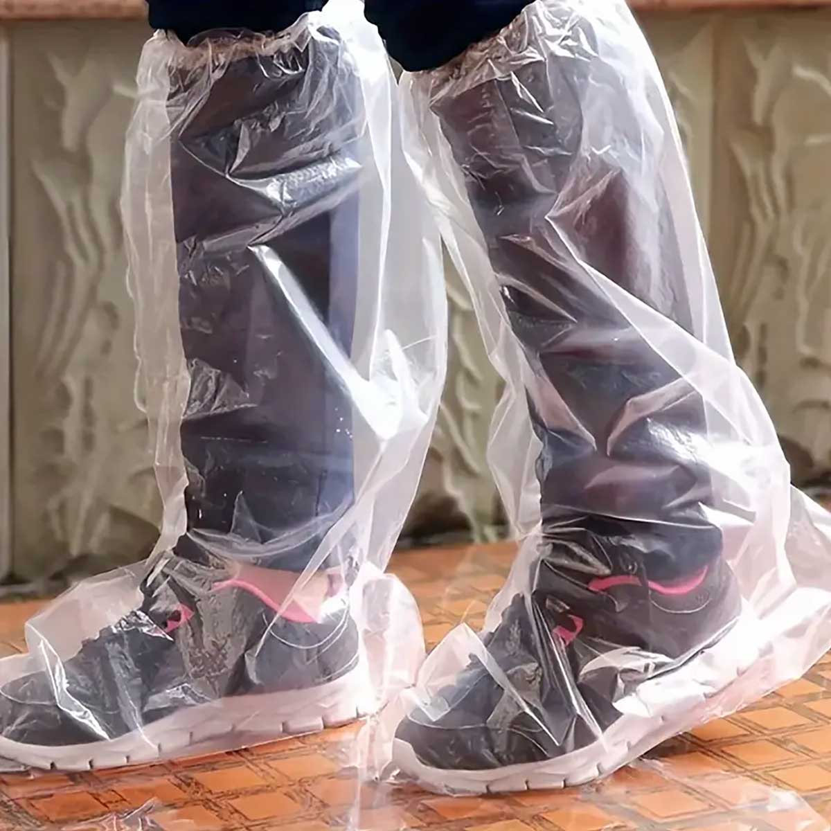 Wegwerp overschoenen plastic hoog model - Afbeelding 7