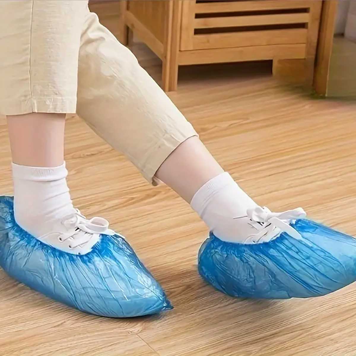 Wegwerp overschoenen plastic laag model - Afbeelding 3